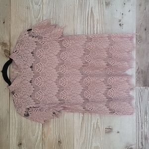 Inny Blue Sheer Lace Top Size Medium